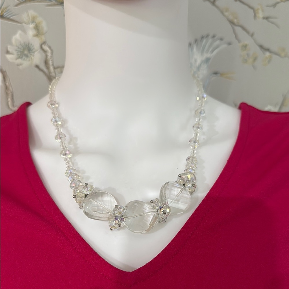 Sparkling Clear Beaded Necklace
